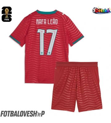 Portugalsko Rafael Leao #17 Dětské Domácí Dres MS 2026 Krátký Rukáv (+ trenýrky)